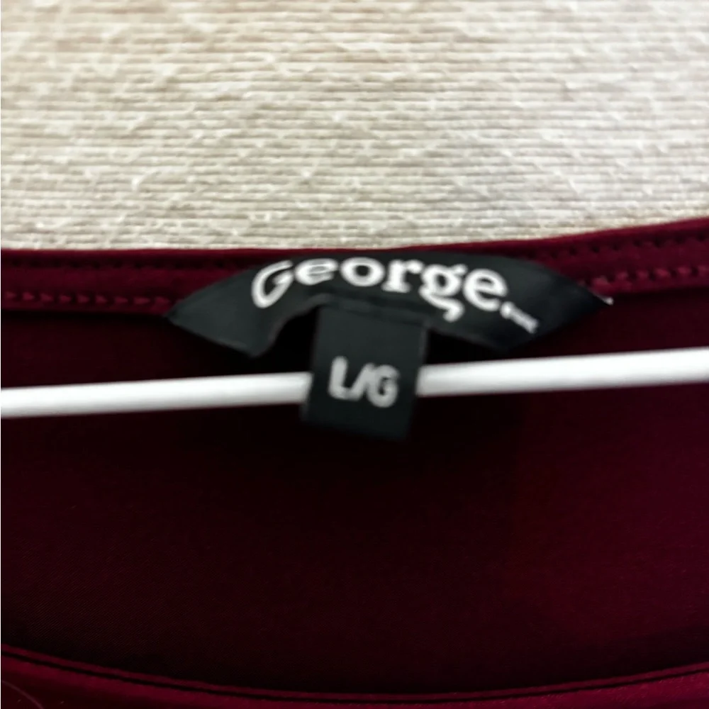 Deep Burgendy Zipper Accent Dressy T - Picture 3 of 5